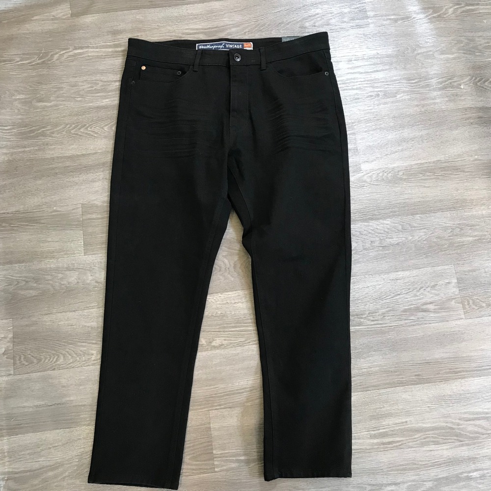 Weatherproof Vintage Mens Cyclone Slim Fit Pants Black 38x30 NWT 1948 Selects